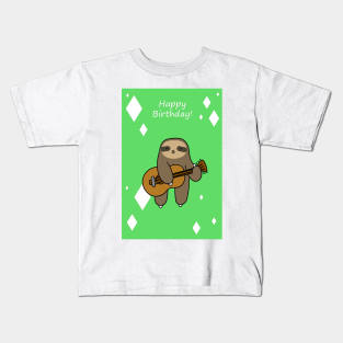 "Happy Birthday" Guitar Sloth Kids T-Shirt